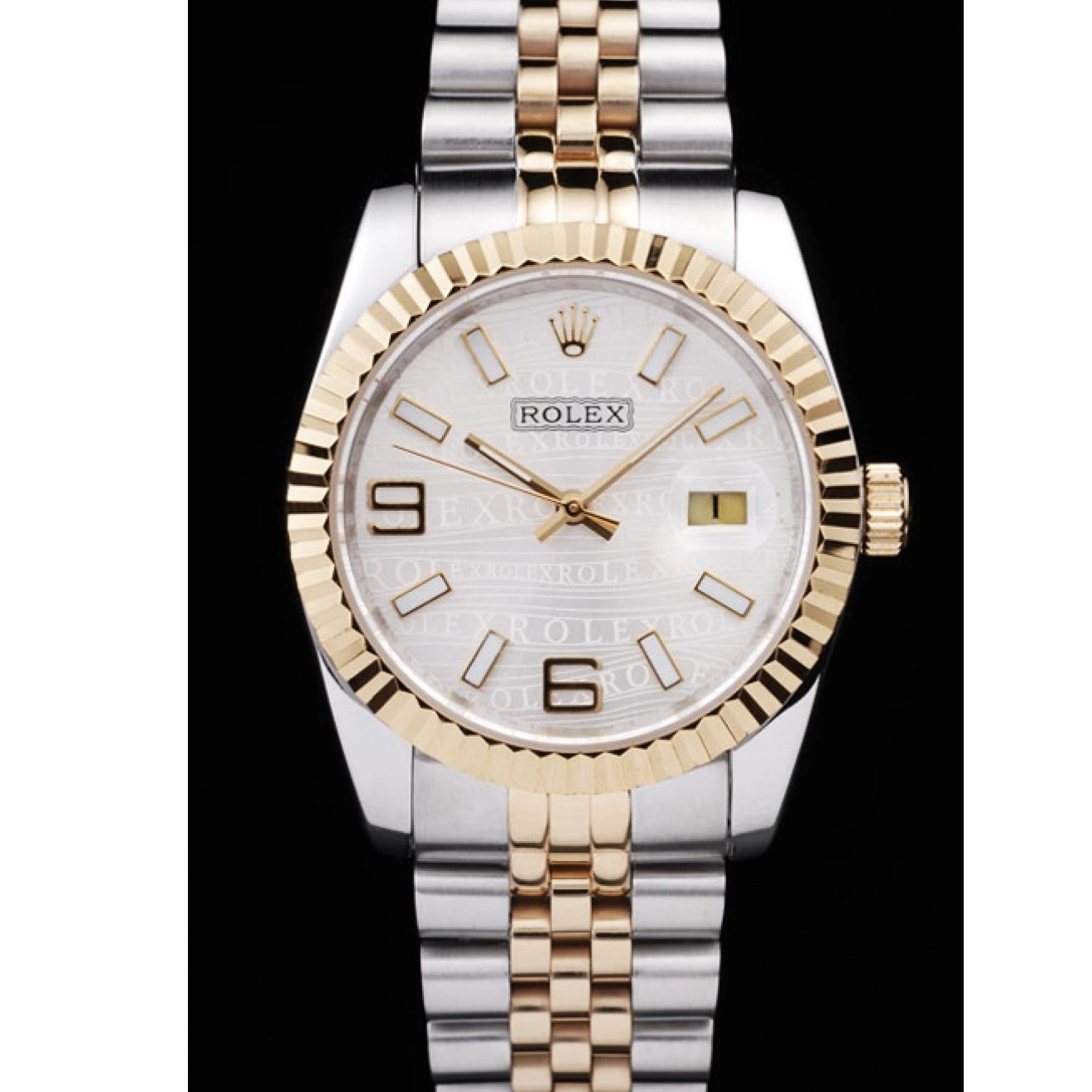 Aaa fake watches Two Stainless Steel DateJust Silver Plated 98084 Tone Rolex Dial Gold 18k 0705